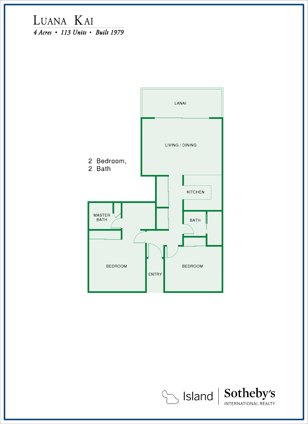 Luana Kai Floor Plan 2 Bedroom